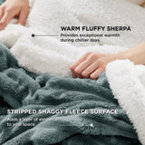 Bedsure Sherpa Throw Blanket for Couch - Super Soft Cozy Blanket for Bed, Fleece Thick Warm Blanket for Winter, Plush Dark Green Christmas Blanket Gift, 50x60 Inches