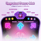 Flooyes Dance Mat for Kids 3-12 Years Old, Bluetooth Electronic Dance Pad, Light-up 8-Button Dance Mat Toys with 5 Game Modes, Christmas Birthday Toys Gifts for 3 4 5 6 7 8 9 10 11 12+ Year Old Girls