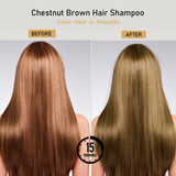 Natural Chestnut Brown Hair Dye Shampoo,Instant Brown Hair Shampoo,Hair Dye Shampoo 3 in 1 for Men & Women,Long Lasting Hair Color Shampoo Colors in Minutes(Chestnut Brown)