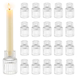 Romadedi Glass Candle Holder for Candlestick - 20 Pcs Clear Small Tapered Candle Holder Wedding Decor Table Centerpiece Bulk for Candle Sticks Christmas Party Living Room Dinner Advent