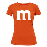 M Halloween Team Costume Funny Party Women's T-Shirt, 2XL, Orange