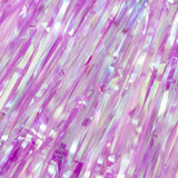 BRAVESHINE Clear Purple Party Decorations Iridescent Foil Fringe Backdrops - 2 Pack 3.2 x 6.5 ft Metallic Tinsel Photo Booth Pros Streamer Curtains for Birthdays Bachelorette Christmas Parties