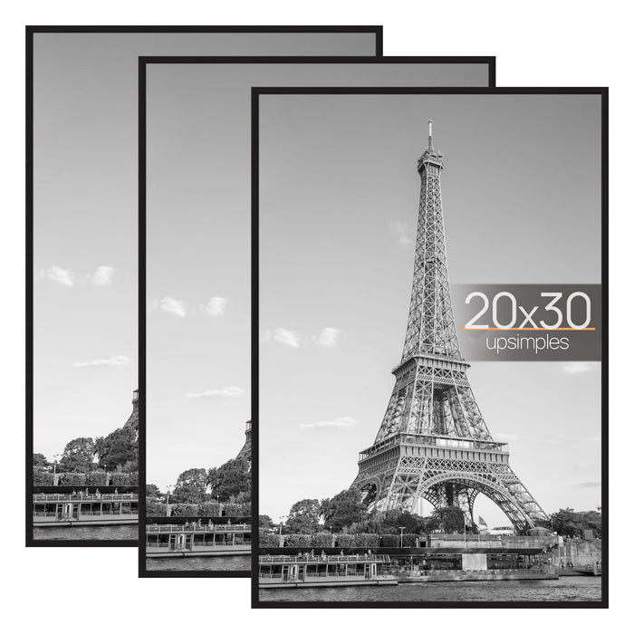 upsimples 20x30 Poster Frame, Easy Slide-In Assembly, Black, 3 Pack