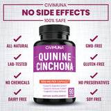 CIVIMUNA Quinine Cinchona Bark Capsules 5050mg - Quinine Cinchona Bark, Pumpkin Seeds, Spinach - 3 Months Supply