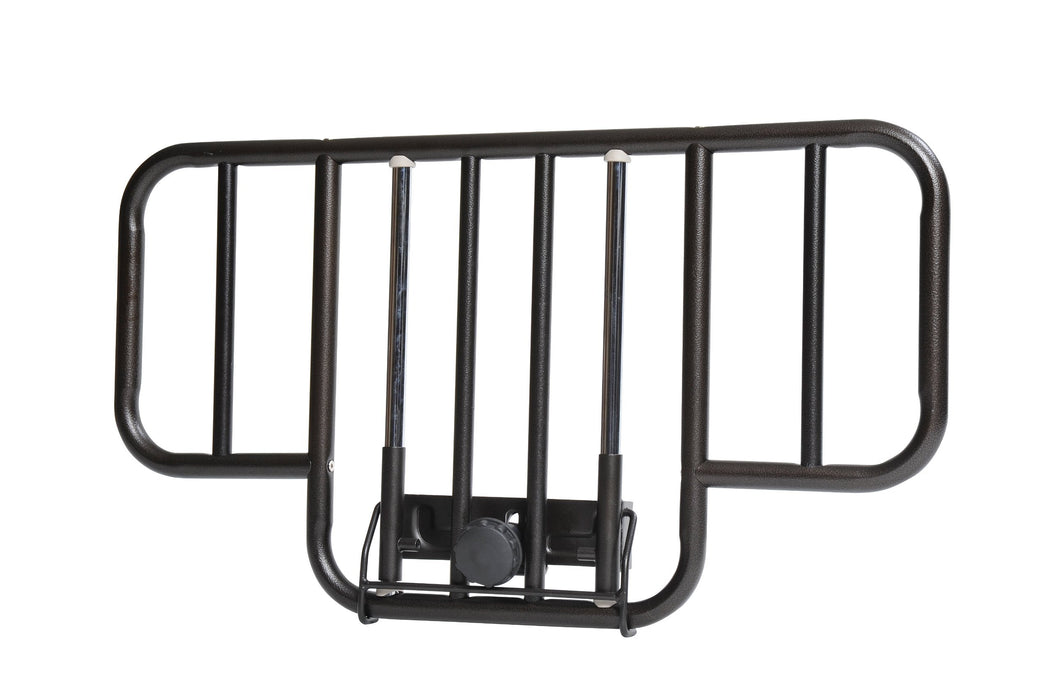 Drive Medical No Gap Deluxe Half Length Side Bed Rails with Brown Vein Finish, Brown Vein, Half Length - 2 Count