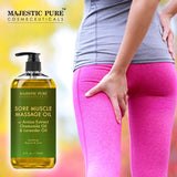 MAJESTIC PURE Arnica Sore Muscle Massage Oil for Body - Best Natural Oil with Lavender and Chamomile Essential Oils - Warming, Relaxing, Massaging Joint & Muscles, 8 fl. oz., Set of 2