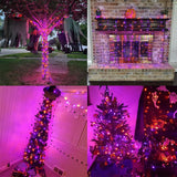 HOME LIGHTING Halloween Lights, 66FT 200 LED Plug in Green Wire String Light, 8 Lighting Modes Waterproof Fairy Mini Lights for Indoor Outdoor Christmas Wedding Party Decorations (Orange & Purple)