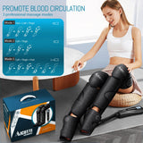 AICUTTI Air Compression Massager with Heat, Foot Leg for Vericose Veins, Muscle Fatigue, Cramps, Swelling and Edema, Gifts Mothers Day, Father Christmas, Mom, Dad, Women Men Black