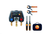 Testo 550i Kit I App Operated Digital Manifold, 2 x 605i Thermohygrometer and 2 x 115i Pipe Clamp Thermometer for air Conditioning, Refrigeration Systems and Heat Pumps – with Bluetooth