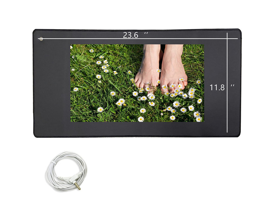 Grounding Mat Kit, 15ft Grounding Cord, Use for Ground Foot Mats, Computer Mat, Sleep Mat, Pet,Soft & Conductive, Home Use. (23.6" x 13")