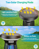 Solar Bug Zapper Outdoor, Mosquito Zapper Indoor Outdoor, Electric Fly Zapper with Camping Lantern, Waterproof Mosquito Traps, Cordless Mosquito Killer Lamp for Patio, Backyard, Home, Balcony