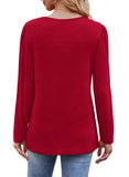 Womens Blouses Dressy Casual Long Sleeve Tops Christmas Sweaters Lightweight Pleated Fall Sweaters for Leggings Red 2XL