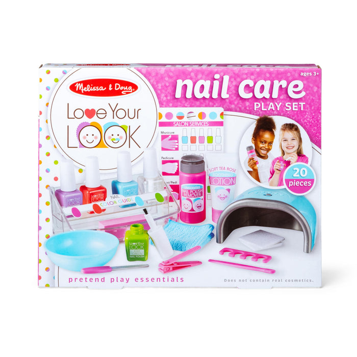 Melissa & Doug Love Your Look Pretend Nail Care Play Set – 20 Pieces for Mess-Free Play Mani-Pedis (DOES NOT CONTAIN REAL COSMETICS) , Pink