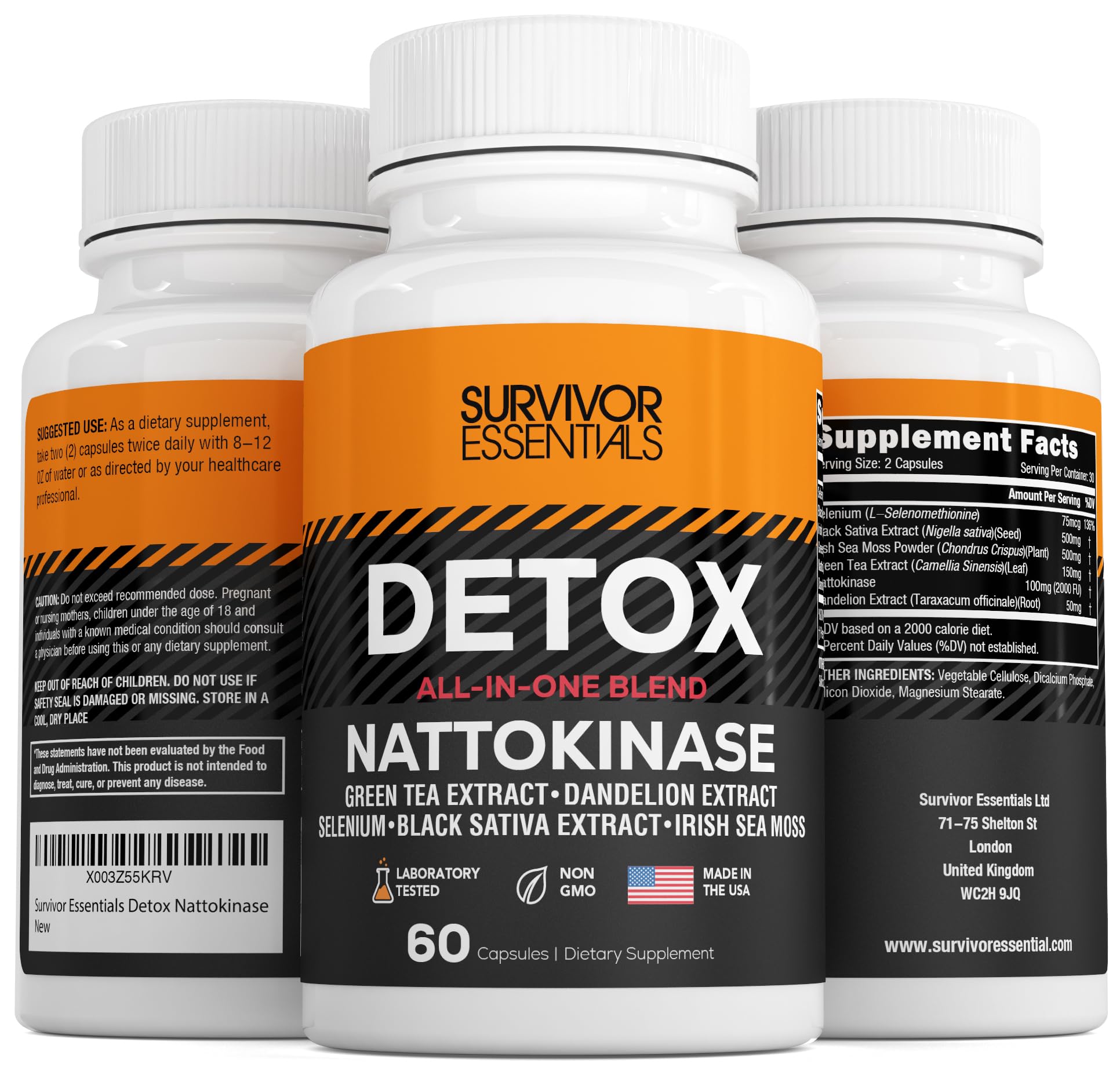 Survivor Essentials Spike Protein Detoxification Detox Nattokinase 200 ...