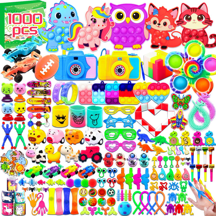Kopiry 1000Pcs Kids Party Favors Bulk Fidget Toys for Goodie Bags Pinata Fillers, Treasure Box Toys for Classroom Prizes, Carnival Birthday Stocking Stuffers, Prize Box Toys for Boys Girls