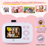 Kids Camera Instant Print for Girls Boys Age 3-12 Kids Toys, 12MP 1080P Kids Digital Cameras Christmas Birthday Gifts for 4 5 6 7 8 9 10 Year Old Girls, Toddler Camera Girls Toys