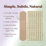 FEBU Eco-Friendly Organic Bamboo Fabric Bandages | PFAS Free Flexible Fabric Bandages | Latex Free Bandages | Natural Hypoallergenic Bandages for Scrapes, Cuts & First Aid | 75 Count Pack