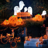 Lomotech 2 Pack Solar Halloween Lights, Total 66ft 200LED Orange Halloween Fairy Lights Waterproof 8 Modes Twinkle Lights Outdoor for Halloween Party DIY Decoration Black Wire