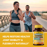Sandhu Herbals Organic Turmeric Curcumin 120 Capsules with Bioperine Black Pepper Extract Supplement |Made in The USA| 1500mg Joint Support with 95% Curcuminoids