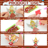 20 Pcs Christmas Diamond Painting Keychain Kits with Christmas Angels Fairy Diamond Painting Keychain Cute Hanging Diamond Painting Keychains Drill Diamond Painting Key Chains for Kids DIY Ornaments