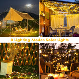 6-Pack Solar String Lights Outdoor, Extra-Long 600LED Solar Christmas Lights Waterproof, Solar Twinkle Lights Copper Wire 8 Modes Solar Fairy Lights for Xmas Tree Garden Party Wedding (Warm White)