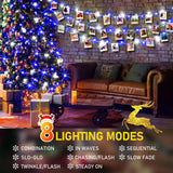 KNONEW 403FT 1000 LED Christmas Lights Outdoor String Light with 8 Modes and Timer Memory Waterproof Fairy Lights Decorations for Xmas Tree Yard Wedding Backdrop Decor(Blue and White)