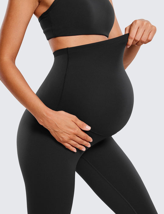 CRZ YOGA Womens Butterluxe Maternity Leggings Over The Belly 25" - Buttery Soft Workout Activewear Yoga Pregnancy Pants Black Medium