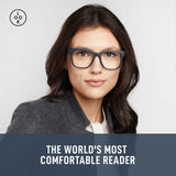 LOOK OPTIC Laurel Reader - Stylish Unisex Ultra-lightweight Reading Glasses with Scratch-Resistant, Prescription-Quality (Full Magnification - Not Progressives) (2.00, Navy)