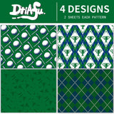 Dtiafu Golf Wrapping Paper for Men Boys Girls - 8 Sheets Green Elegant Gift Wrap with 4 Golf Champions Plaid Patterns for Birthday - Pre Cut& Folded Flat Design(20 X 27 Inch Per Sheet)