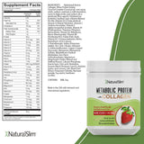 NaturalSlim Metabolic Protein Powder with Collagen Strawberry - Hydrolyzed Collagen Protein Powder for Hair, Skin, Bone, Joint, and Metabolism - Low Carb Meal Replacement Shake Mix - 17.6 oz