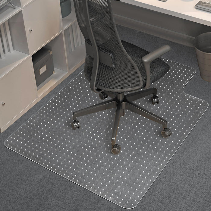 Office Chair Mat for Carpets, Clear Desk Floor Mat for Low, Flat and No Pile Carpeted Floors, Thick and Sturdy Carpet Protector for Desk Chair (48"x36" with Lip)