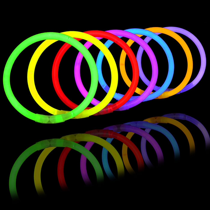 JOYIN 800 Pcs Bulk 8" Glowsticks Bracelets Necklaces, Glow in the Dark Neon Easter, Christmas, Halloween, Football Party Supplies Pack