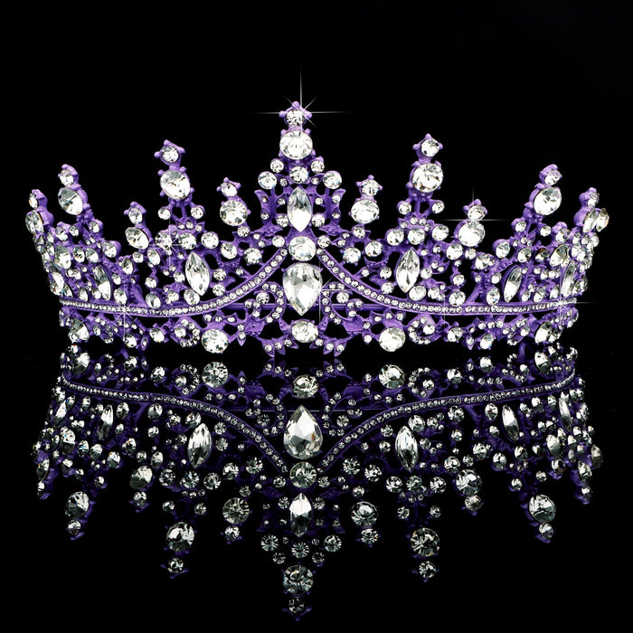 TOBATOBA Tiaras for Women, Dark Purple Tiara Crowns for Women, Wedding Tiara for Bride Queen Crown, Royal Princess Quinceanera Headpieces for Birthday Prom Pageant Halloween Cosplay Accessories