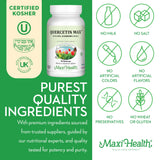 Maxi Health Quercetin 500mg with Zinc 30mg, Vitamin C 1000mg, Vitamin D 2500 IU, Elderberry 125mg - Vegetarian Health Supplement for Adults Kosher Certified - 90 Veggie Capsules