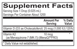 Ortho Molecular - Liquid Vitamin D3 with K2 - 1 OZ Liquid