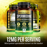 Earth Elixir Spermidine Supplements 1200mg (90 Capsules) – Anti Aging - 3rd Party Tested (12mg Spermidine powder) Max Purity - 100% Pure Espermidina- Fermented Wheat Germ Extract - NMN Alternative