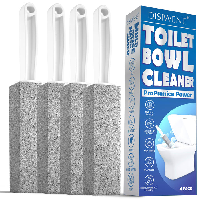 DISIWENE Pumice Cleaning Stone with Handle Toilet Bowl Cleaner Hard Water Ring Remover for Bath/Pool/Kitchen/Household Cleaning (4)