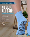 Diabetic Socks with Grips for Women and Men - 4 Pair | Light Blue, Blue, Purple, Pink | Neuropathy Socks for Women | Hospital Socks with Grips for Women | Ankle Diabetic Non Slip Socks for Elderly