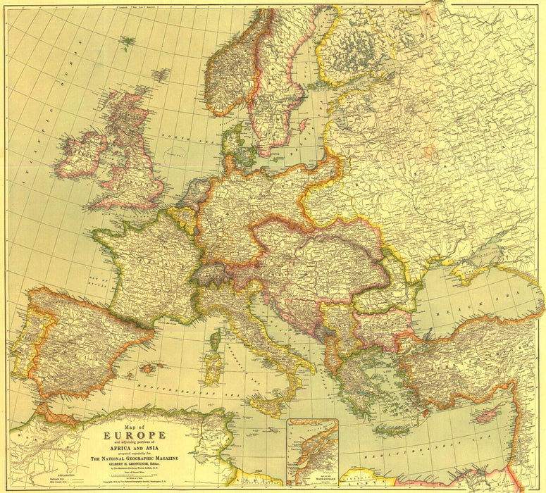 National Geographic: Europe 1915 World War 1 - Historic Wall Map Series - 31.5 x 28.5 inches - Laminated