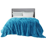 Bedsure Soft Bright Blue King Size Blanket for Bed, Fluffy Fuzzy Large King Blanket for Winter, Cozy Plush Sherpa Fleece Faux Fur Blanket, Thick Warm Christmas Blanket Gifts for Women, Men, 108x90