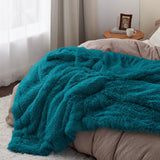 Bedsure Soft Teal King Size Blanket for Bed, Fluffy Fuzzy Large King Blanket for Winter, Cozy Plush Sherpa Fleece Faux Fur Blanket, Thick Warm Christmas Blanket Gifts for Women, Men, 108x90