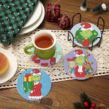 8 Pcs Diamond Painting Coasters with Holder,DIY Christmas Life Coaster Diamond Art Kits for Adults,Beginners Round Full Drill Diamond Art Christmas Craft Supplies