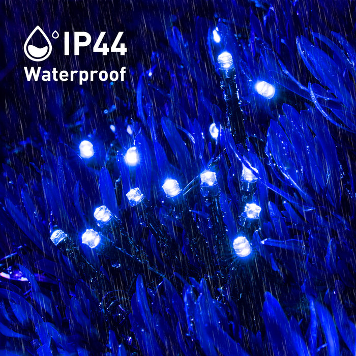 JMEXSUSS 2 Pack Blue Solar Christmas Lights, Total 400 LED 151FT Solar String Lights Outdoor Waterproof, 8 Modes Blue Christmas Lights for Outside Garden Party Patio Christmas Tree Decorations