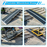 VNN Portable Wheelchair Ramp 8FT, Non-Slip Aluminum Folding Handicap Ramp, Door Threshold Wheelchair Ramps for Home, Wheel Chair Ramp for Home Steps, Scooter Ramp for Car, Doorways, Curbs, Stairs