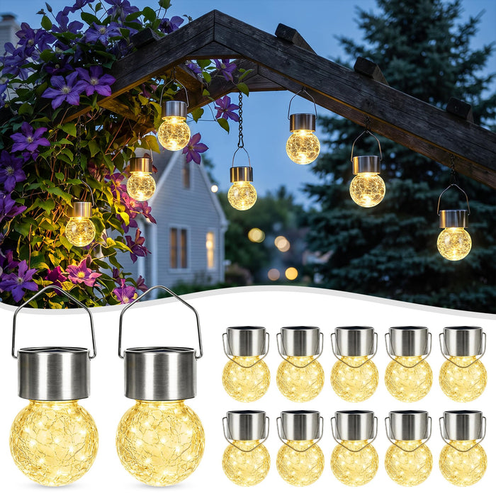 SOLPEX Hanging Solar Lights for Outside Garden Solar Hanging Lanterns 12 Pc