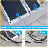 VNN Portable Wheelchair Ramp 8FT, Non-Slip Aluminum Folding Handicap Ramp, Door Threshold Wheelchair Ramps for Home, Wheel Chair Ramp for Home Steps, Scooter Ramp for Car, Doorways, Curbs, Stairs