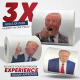 Donald Trump Toilet Paper 3-Pack Winners' Edition – Unleash Laughter with Every Roll, Luxe Sheets Fit for a President, and Hilarious Jokes to Elevate Your Throne Room | Political Novelty Gag Gift