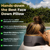 Faceplant Face Down Pillow - Adjustable Memory Foam Stomach Sleeping Pillow - Face Down Pillow after Eye Surgery - Massage Headrest for Bed - and Prone Cushion for Rest and Recovery Reimagined