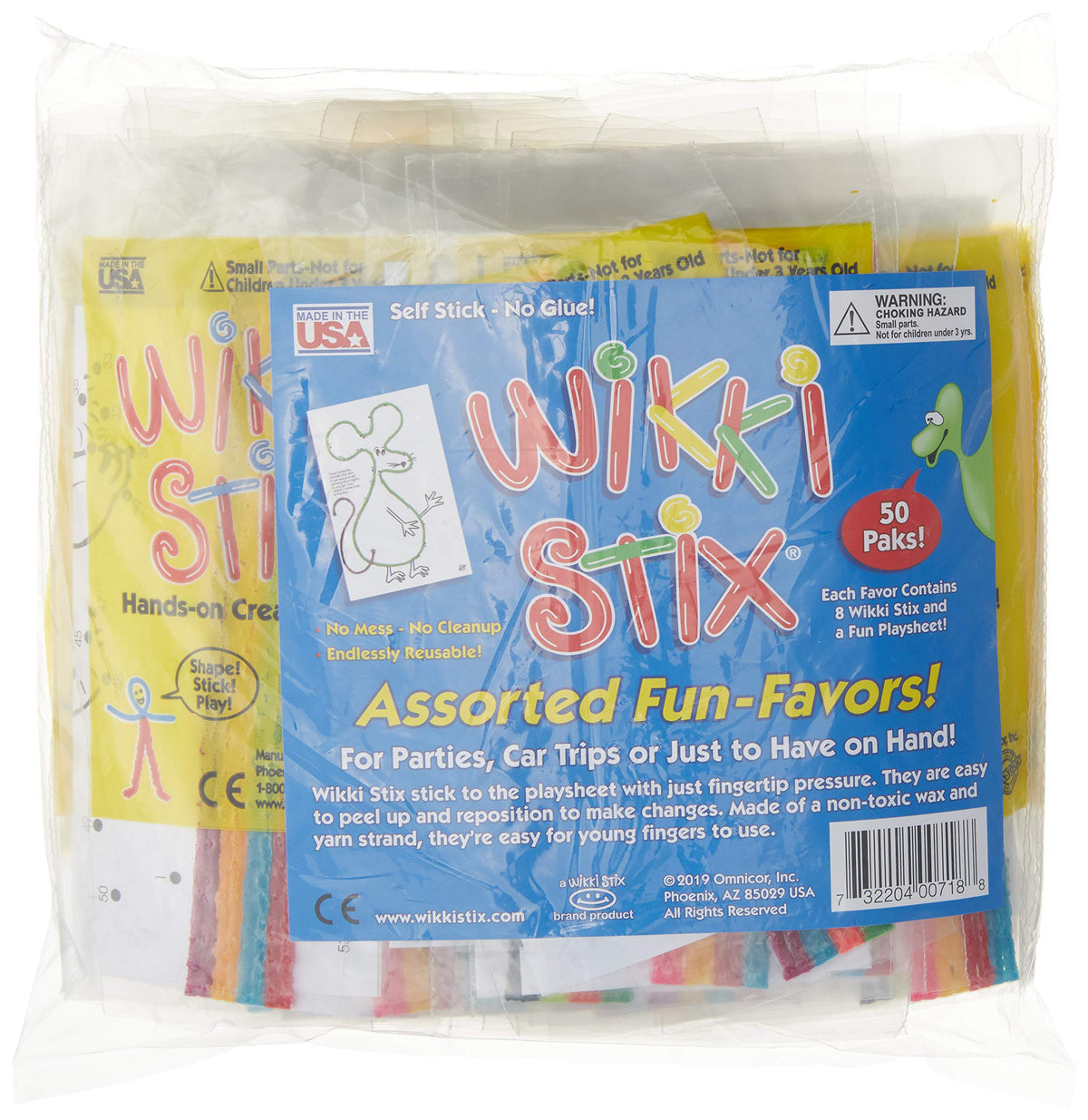 Wikki Stix Fun Paks, Contains 50 Individual paks! Great for Parties, T