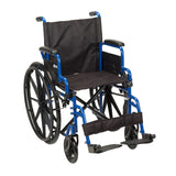 Drive Medical Blue Streak Ultra-Lightweight Wheelchair with Flip-Backs Arms & Swing-Away Footrests & DMI Wheelchair Bag Provides Storage on Wheelchairs and Transport Chairs for Elderly and Disabled